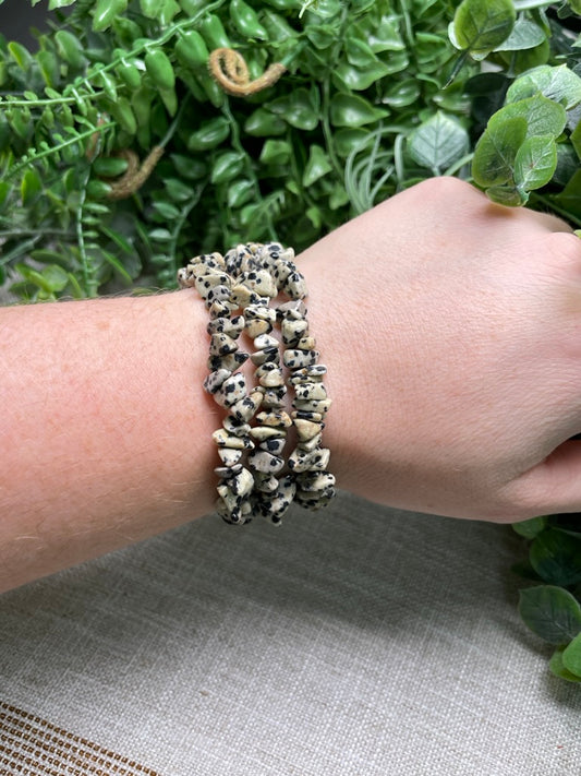 Dalmatian Jasper Chip Bracelet