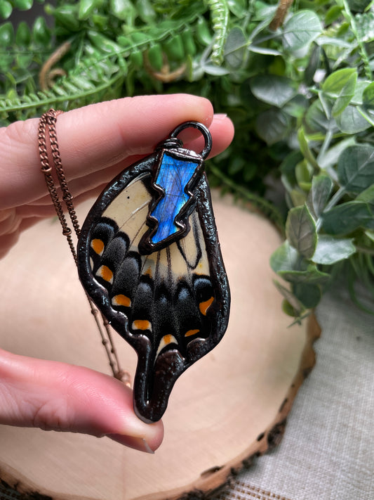 Labradorite Butterfly Wing Necklace