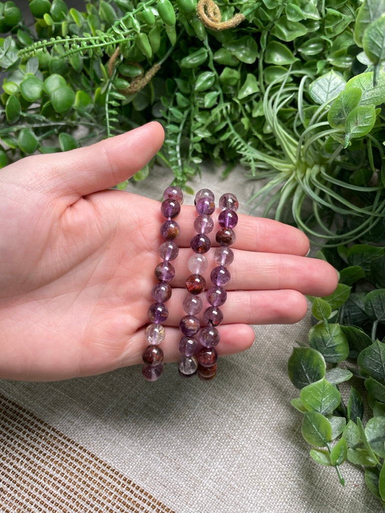 Purple Garden Quartz 8mm Beaded Bracelet