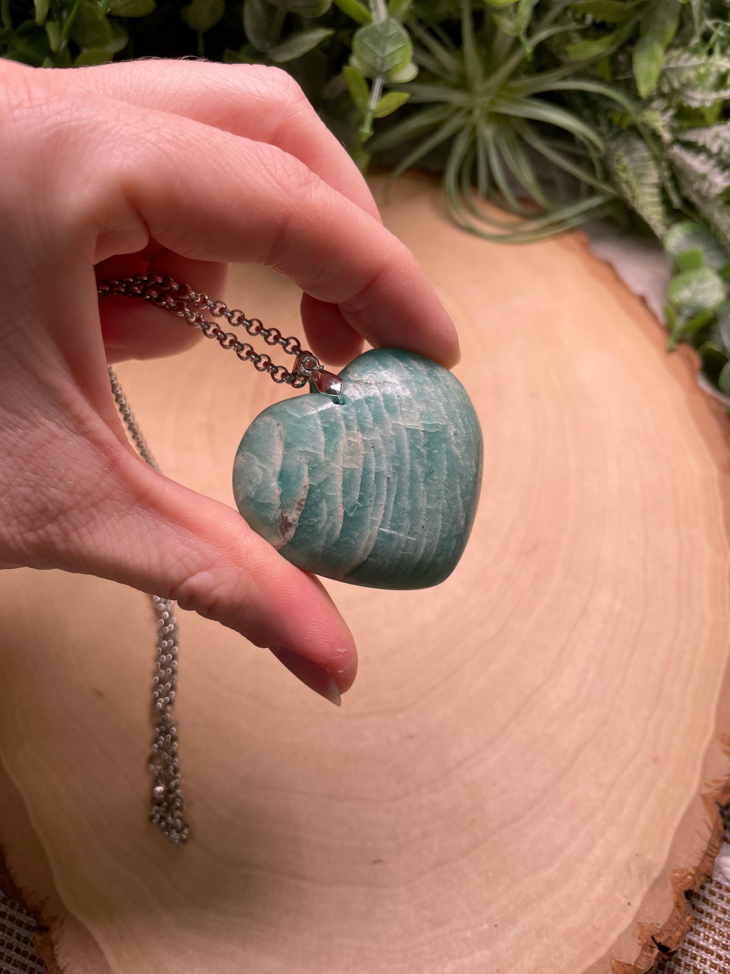 Amazonite Heart Necklace