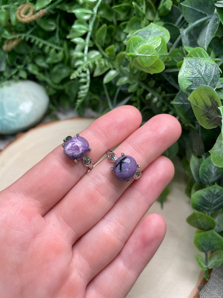 Charoite Adjustable Ring