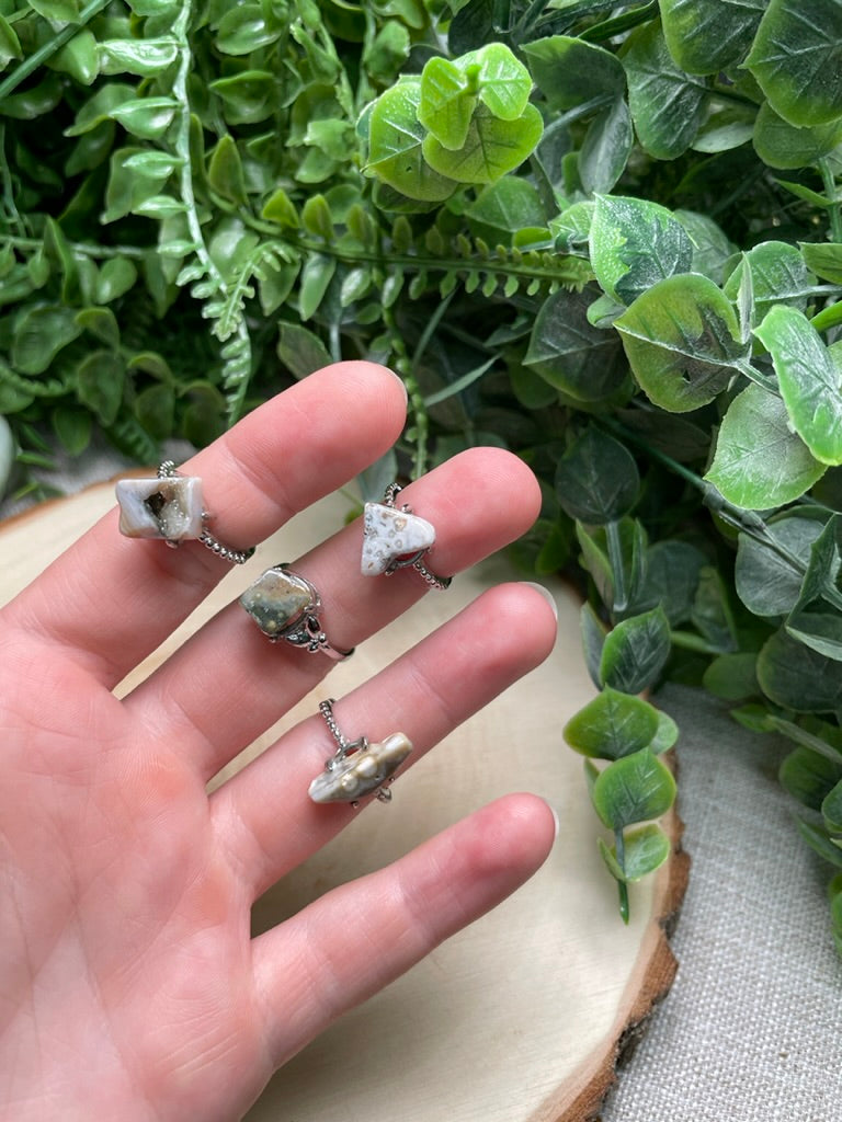 Ocean Jasper Adjustable Ring