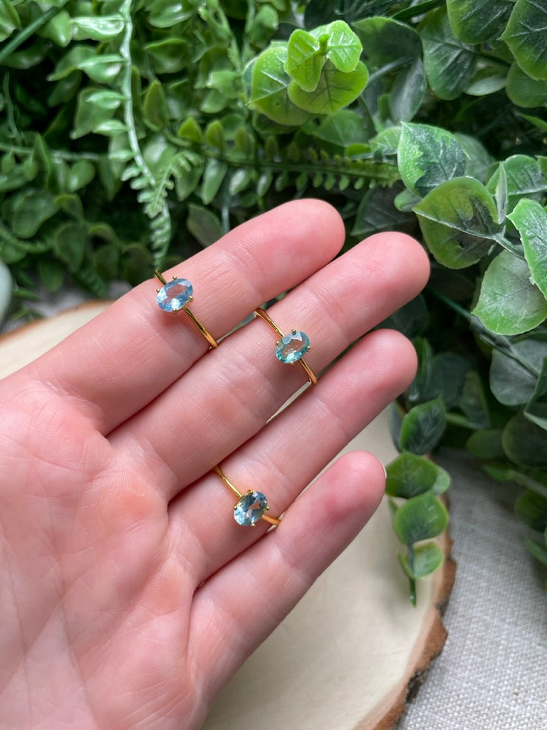 Aquamarine Adjustable Ring