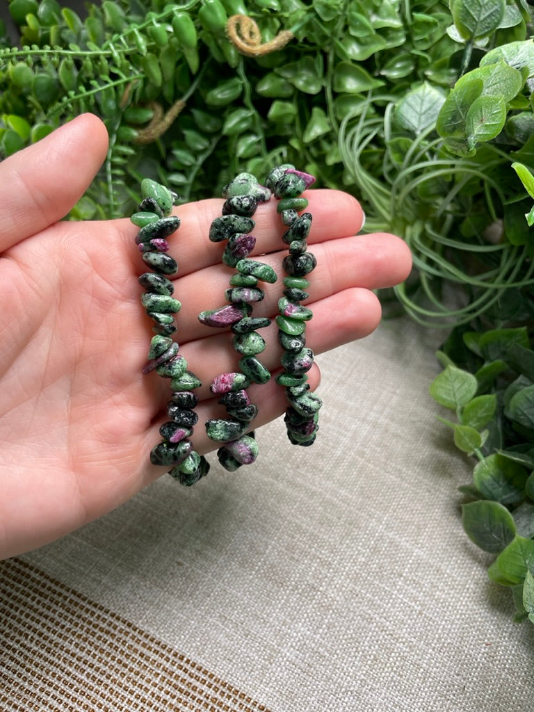 Ruby in Zoisite Chip Bracelet