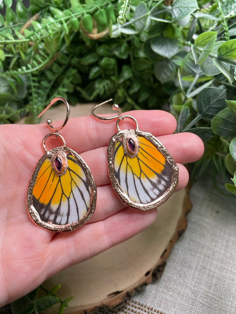 Amethyst Butterfly Wing Earrings