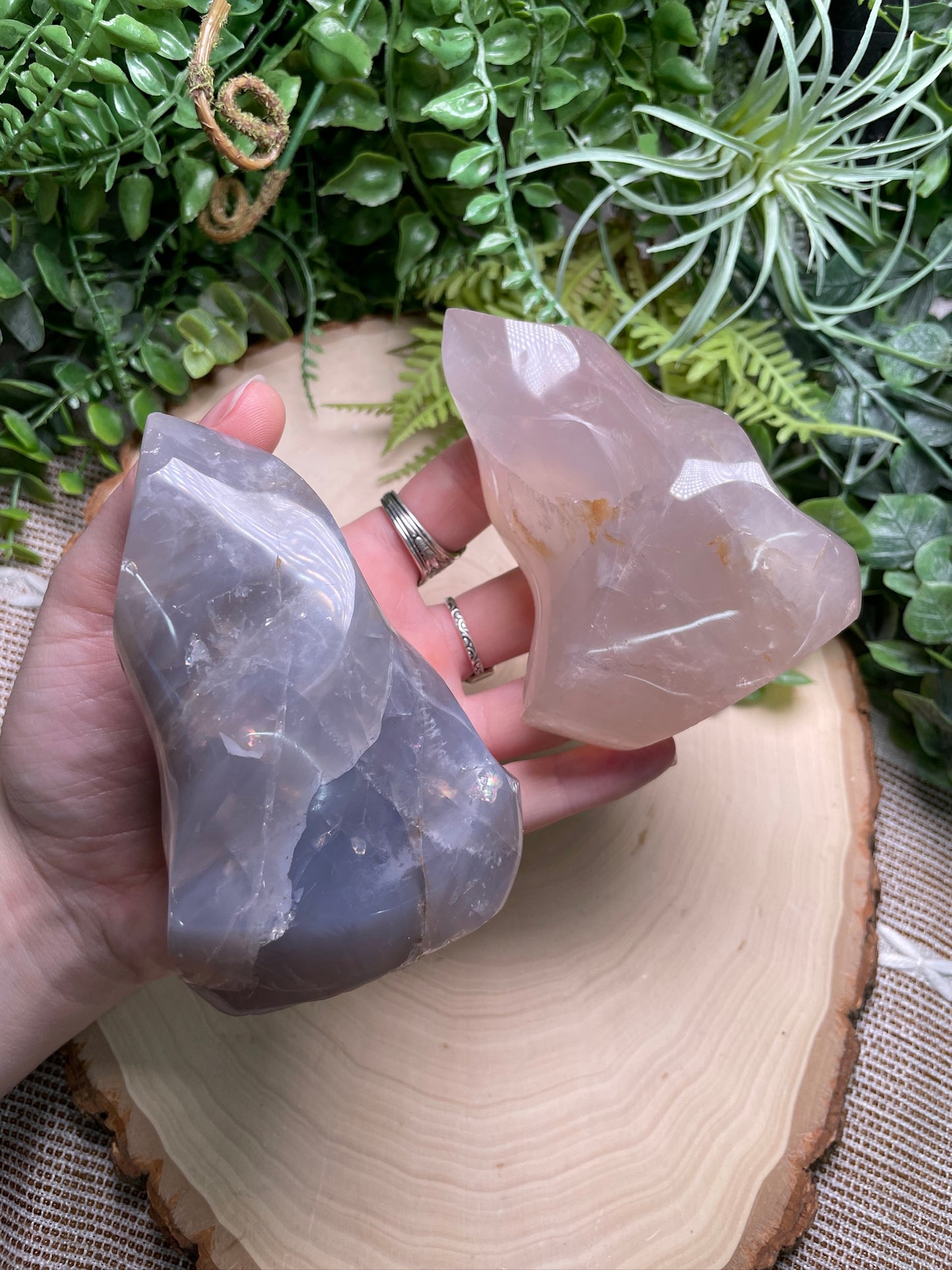 Blue Rose Quartz Flame