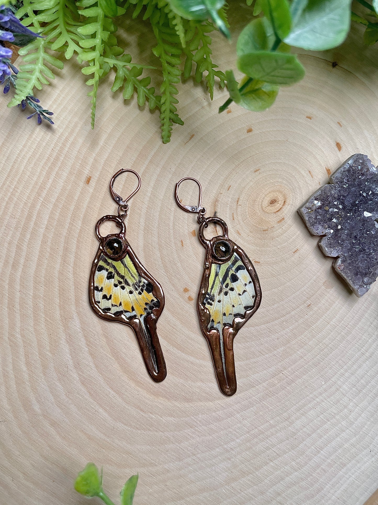 Thistle- Butterfly Wing Earrings