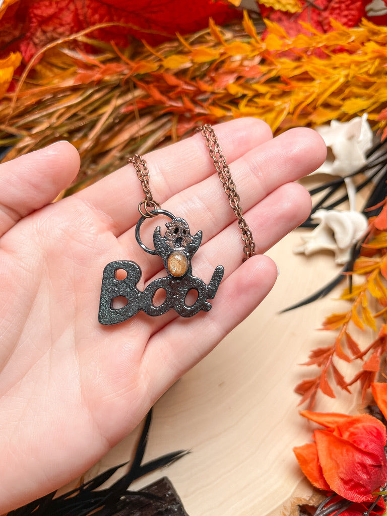 Sunstone Ghost "Boo" Necklace