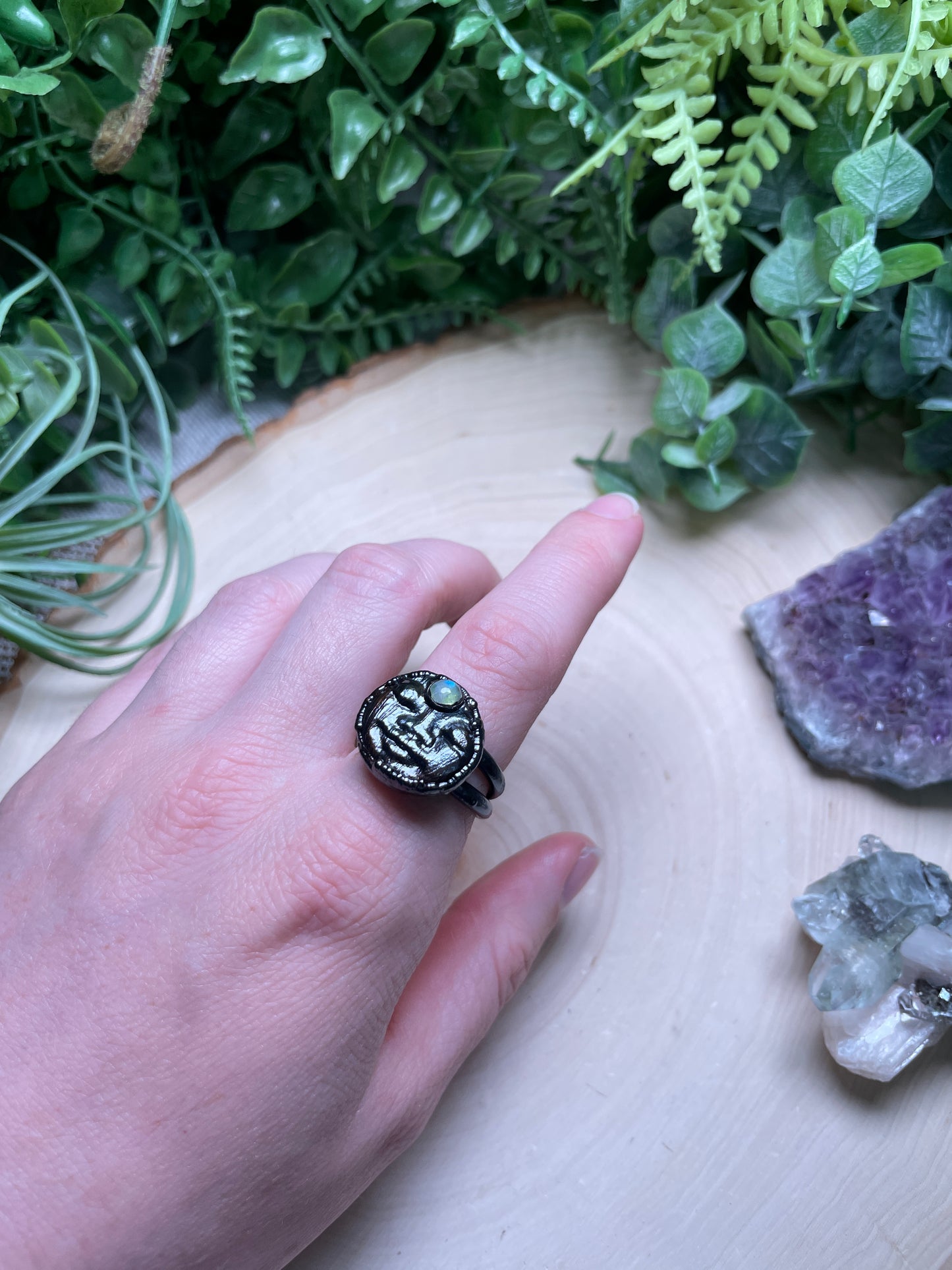 Moonstone Goddess Ring Size 8