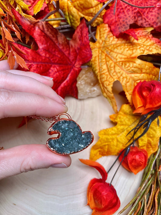 Druzy Amethyst Witch Hat Necklace