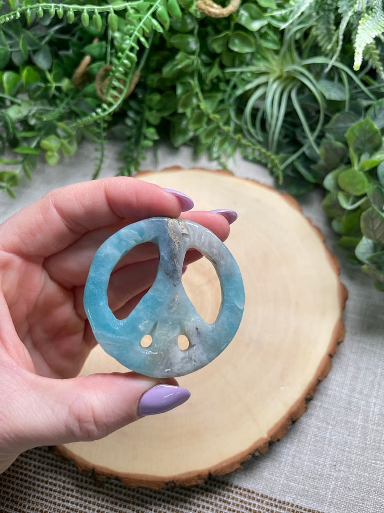 Amazonite Peace Sign