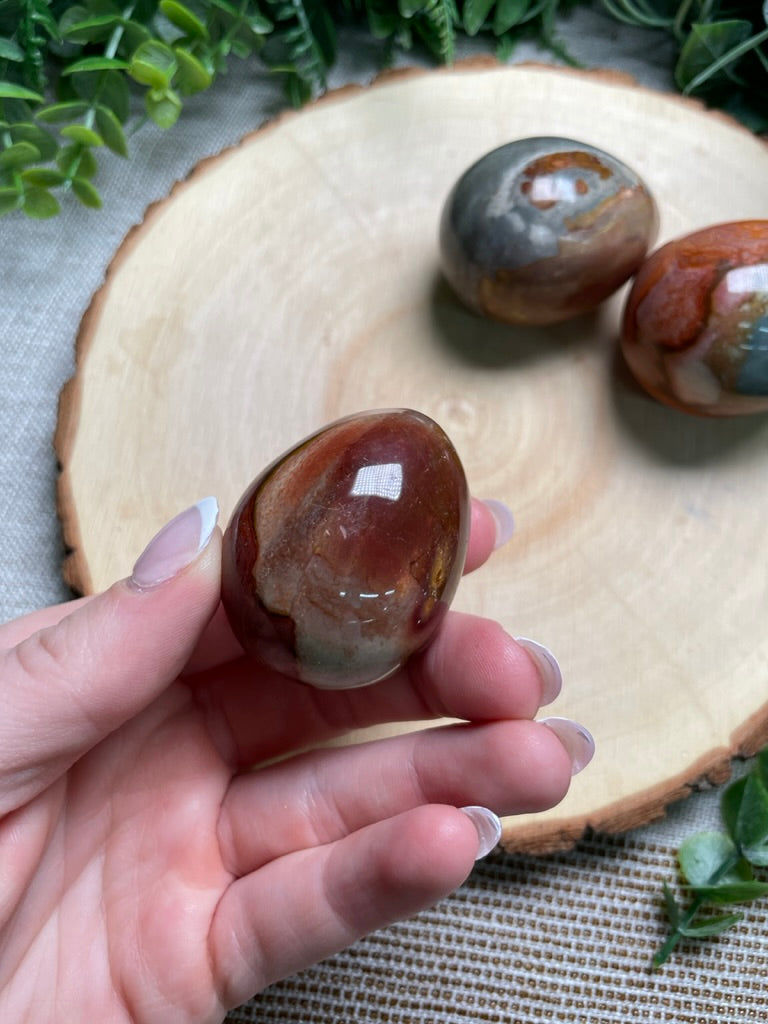 Polychrome Jasper Egg (damaged)