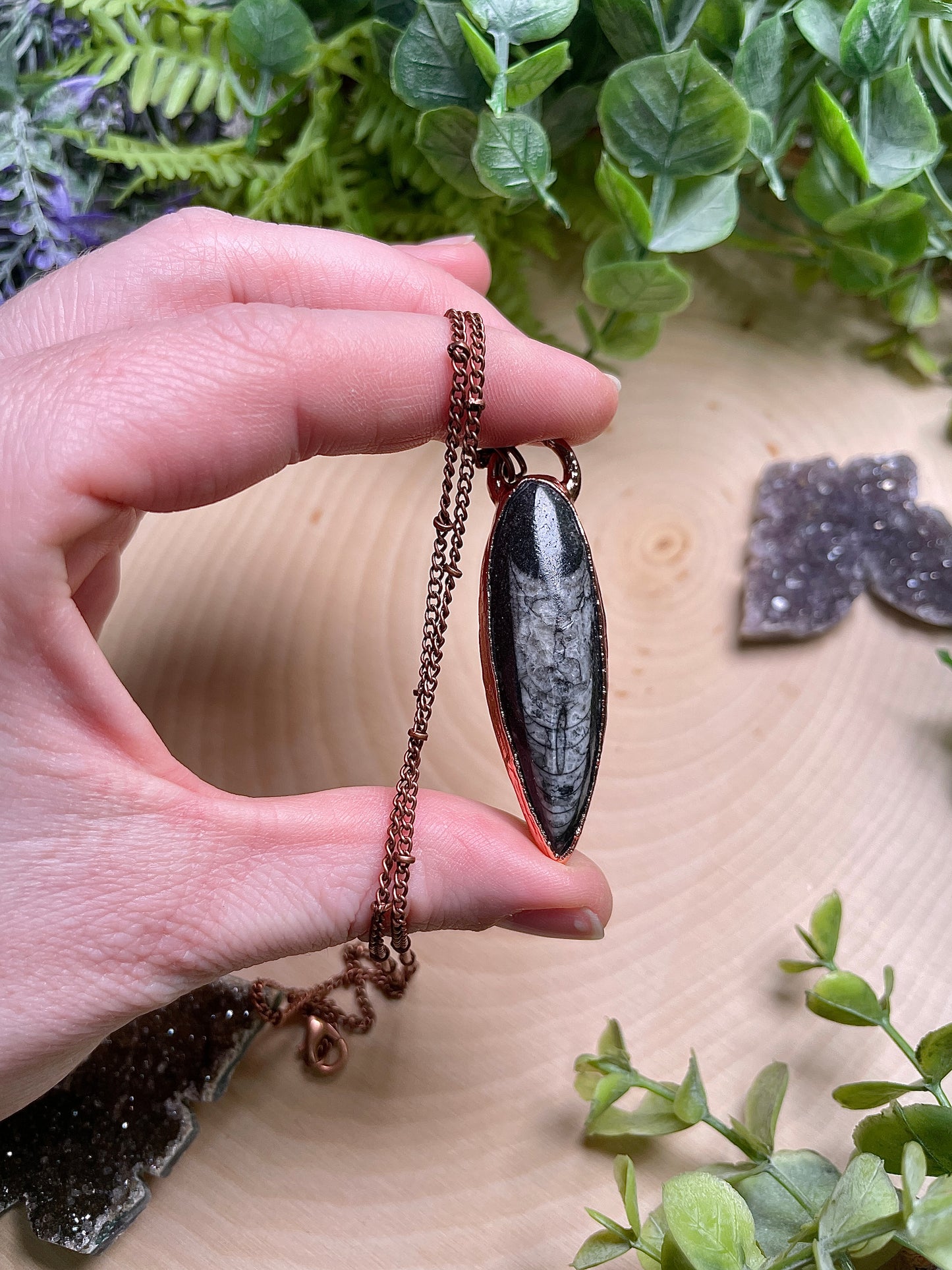 Dagger- Orthoceras Fossil Necklace