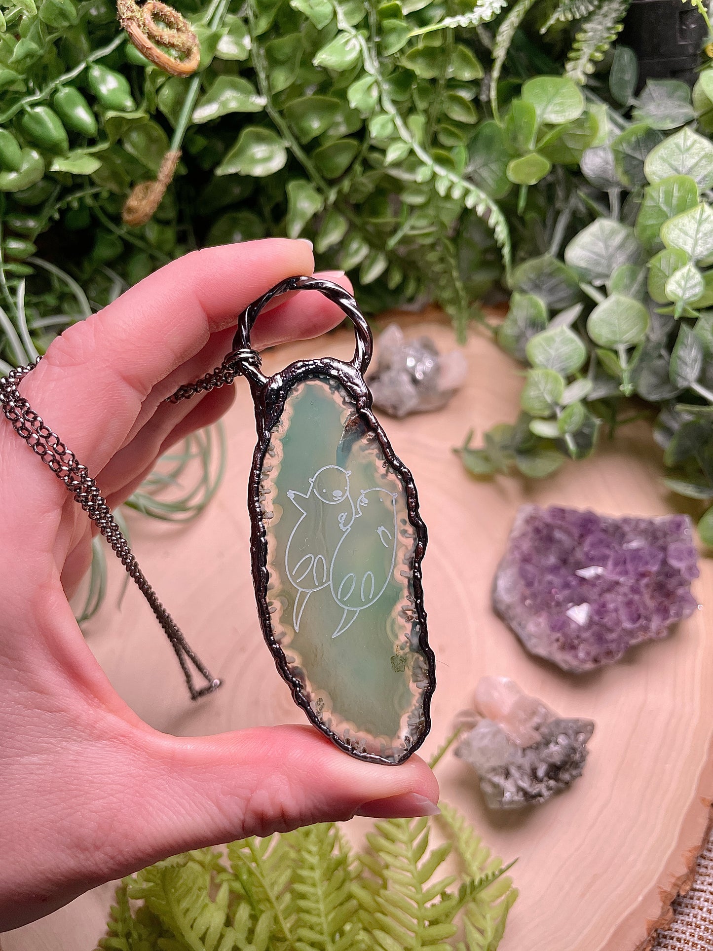 Agate Otter Necklace