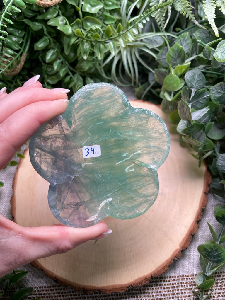 Fluorite Flower Shaped Dish