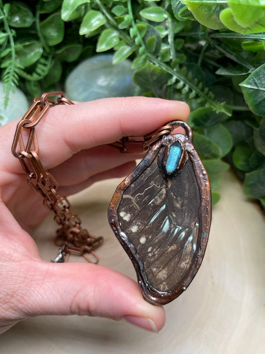 Butterfly Wing and Labradorite Necklace