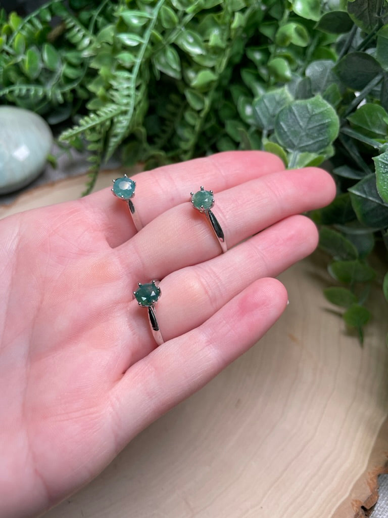 Moss Agate Adjustable Ring