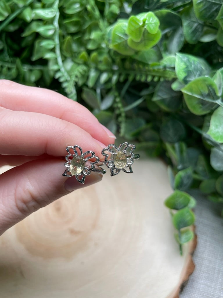 Crystal Butterfly Adjustable Ring