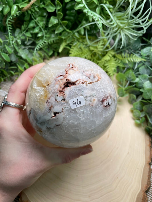 Quartz and Flower Agate Sphere