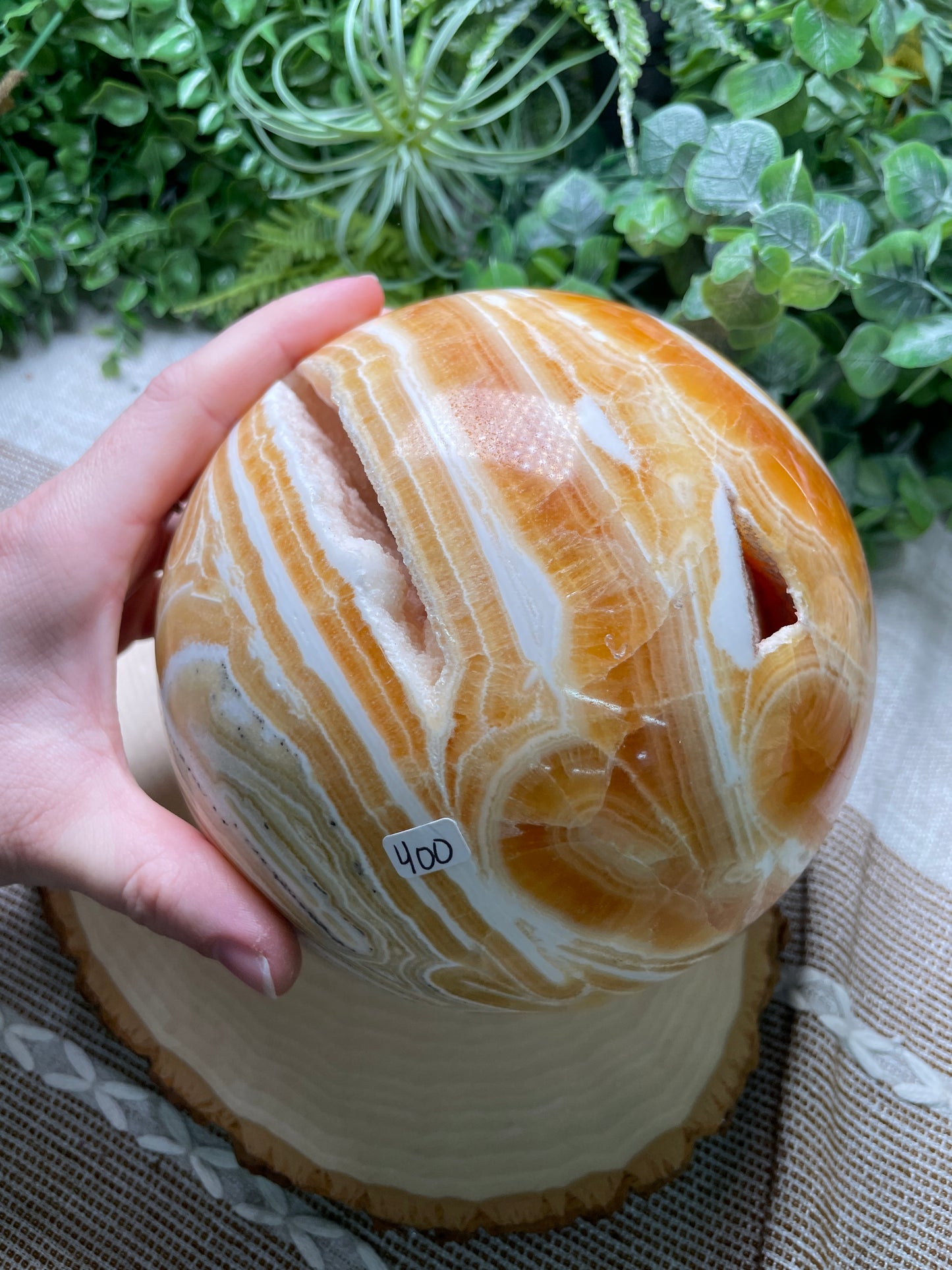 XXL Orange Calcite Sphere