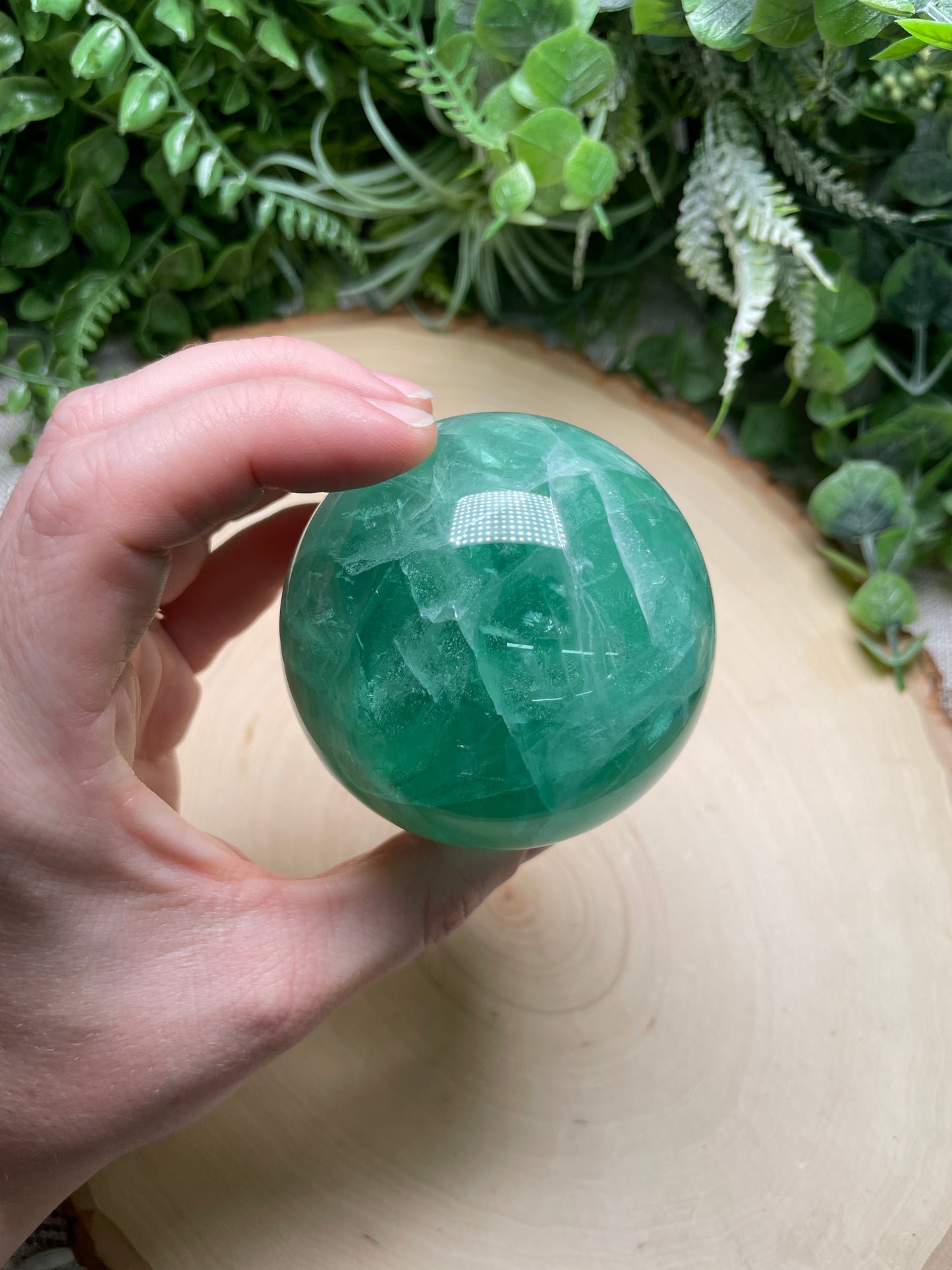 Green Fluorite Sphere