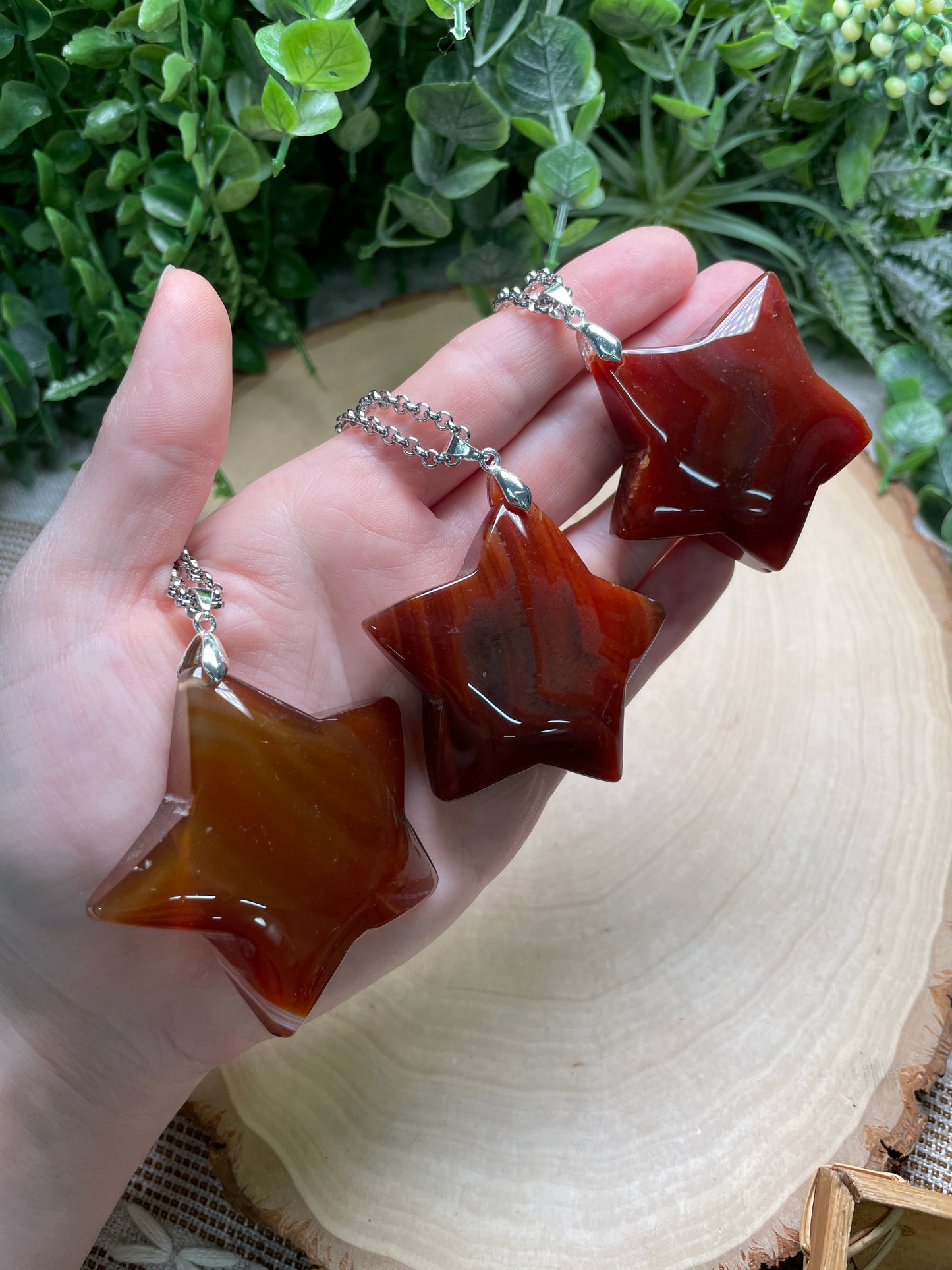 Carnelian Chunky Star Necklace