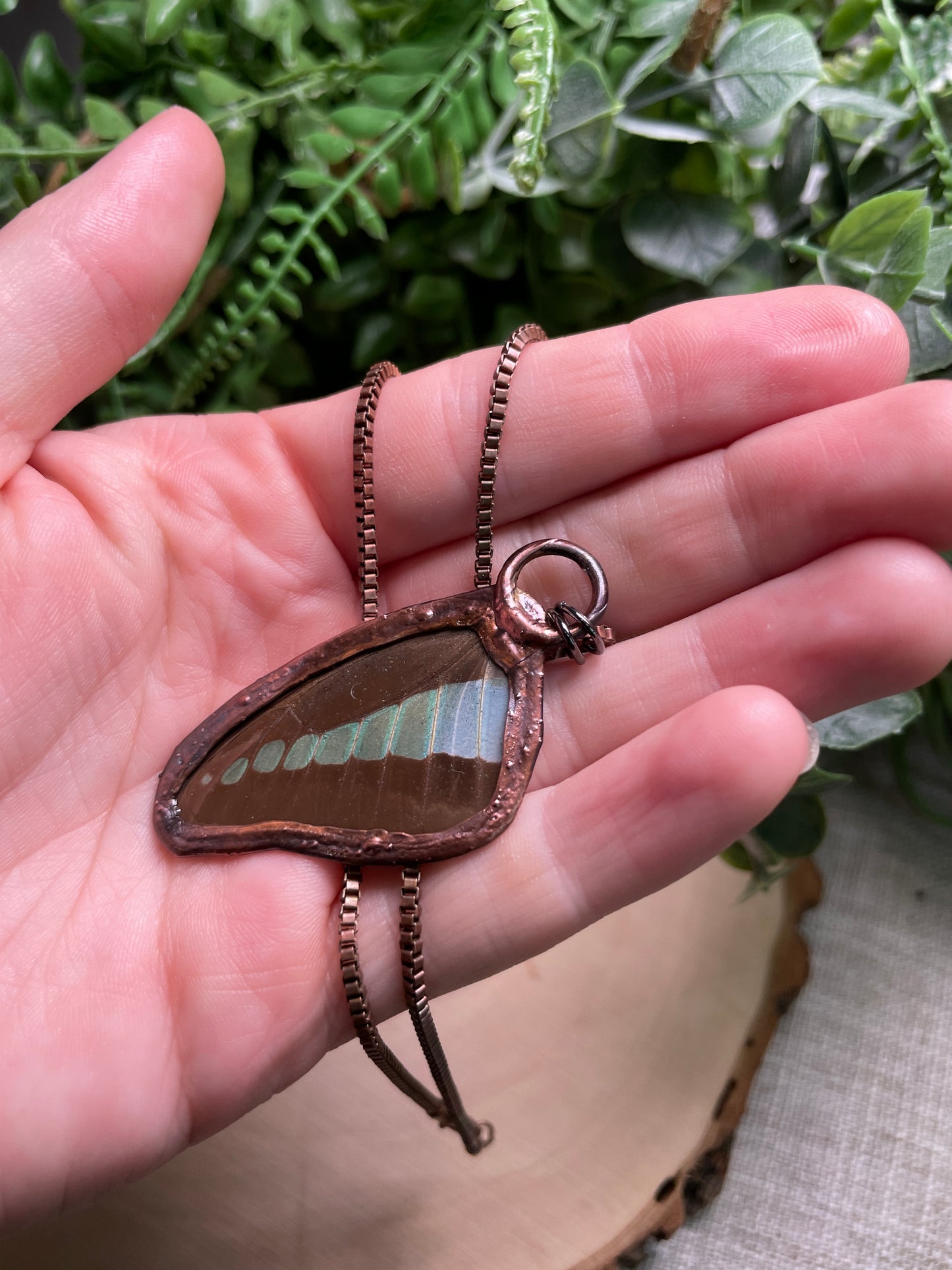 Green Aventurine Butterfly Wing Necklace