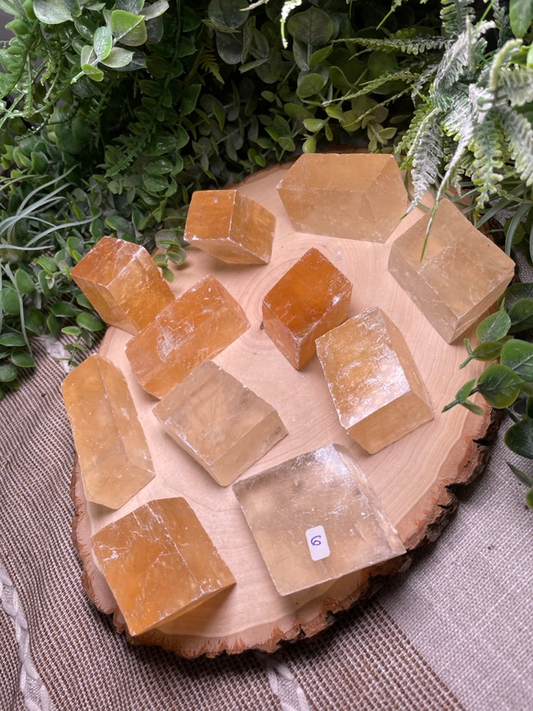 Honey Calcite Cube