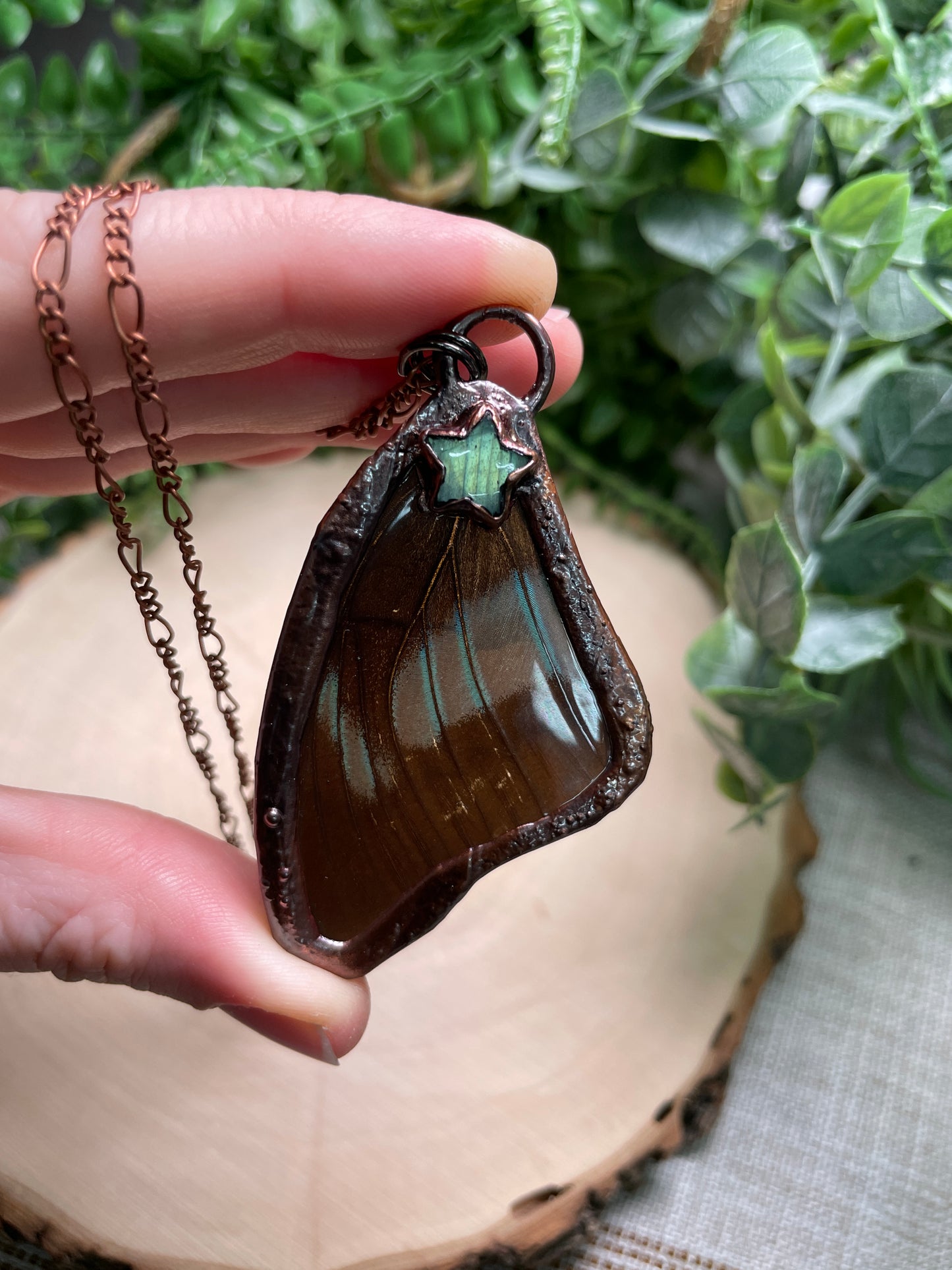 Labradorite Butterfly Wing Necklace