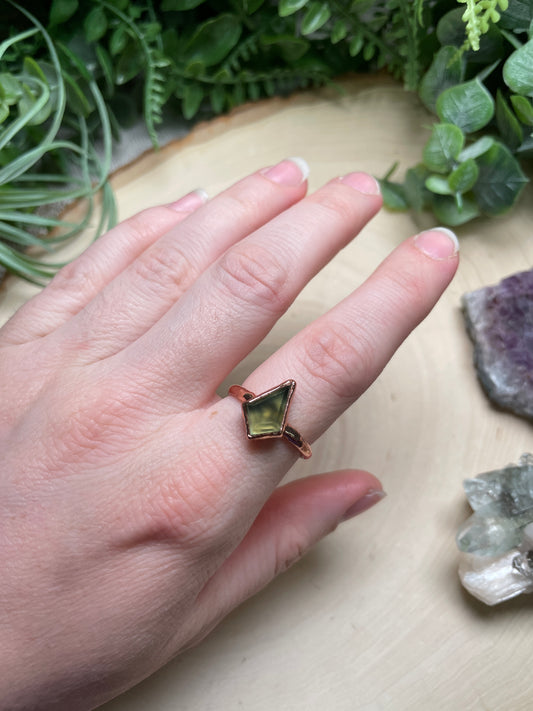 Green Agate Ring Size 8