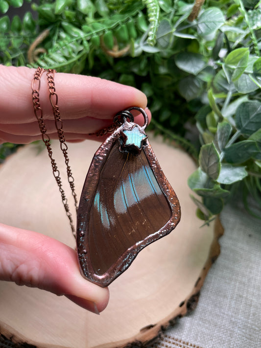 Labradorite Butterfly Wing Necklace