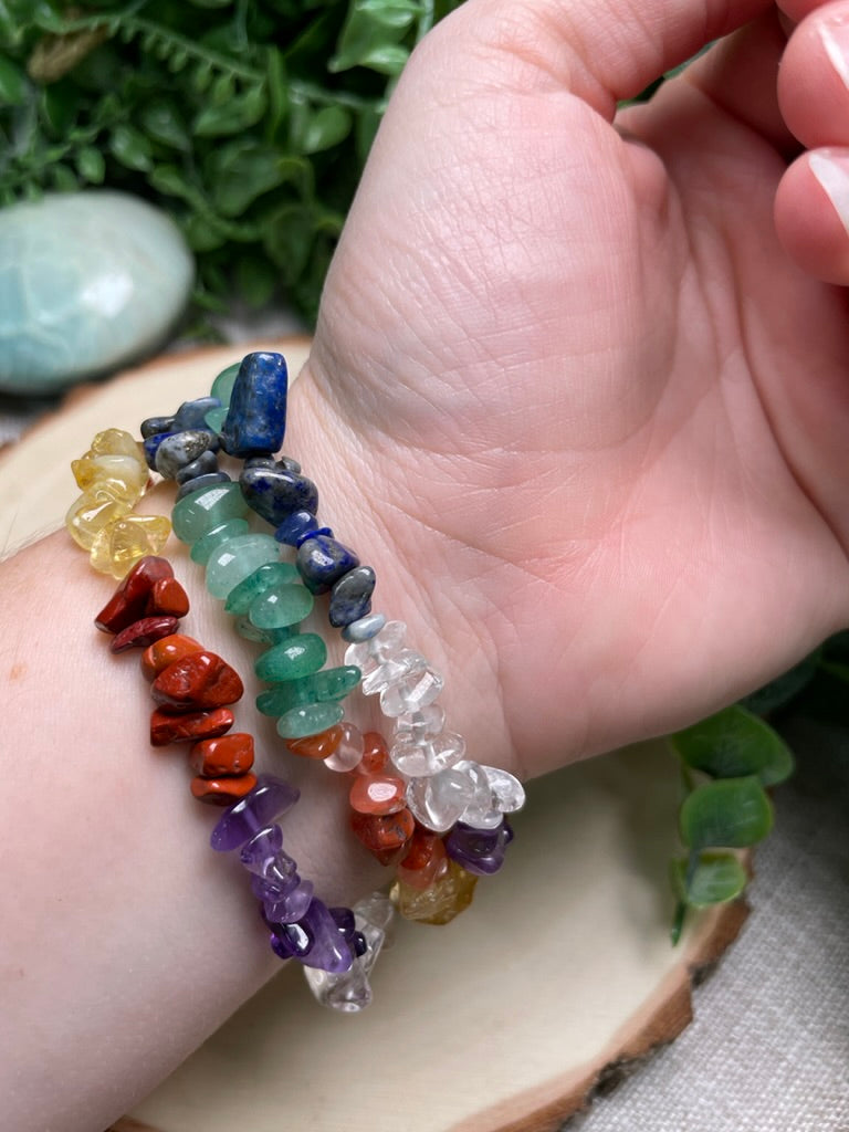 Chakra Crystal Chip Bracelet