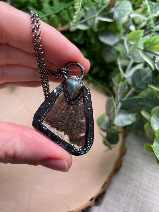 Natural Turquoise Butterfly Wing Necklace