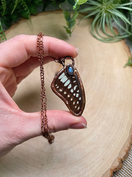 Labradorite Butterfly Wing Necklace