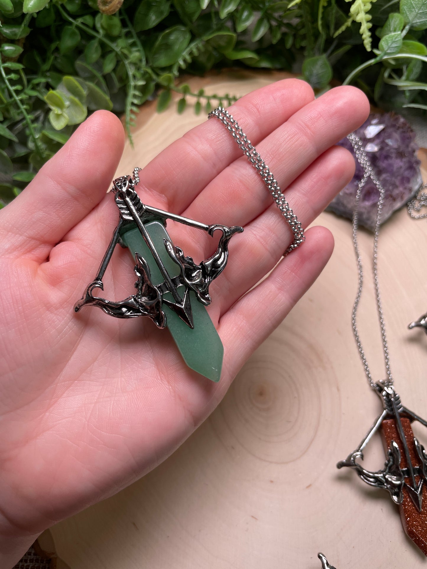 Crystal Crossbow Necklace