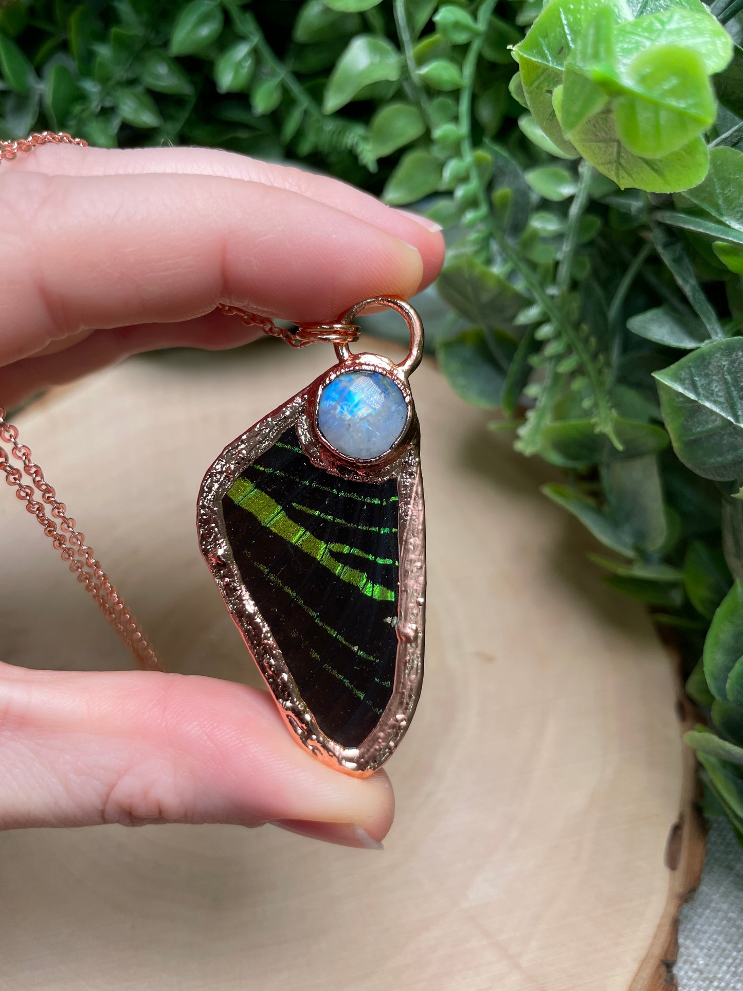 Moonstone Butterfly Wing Necklace