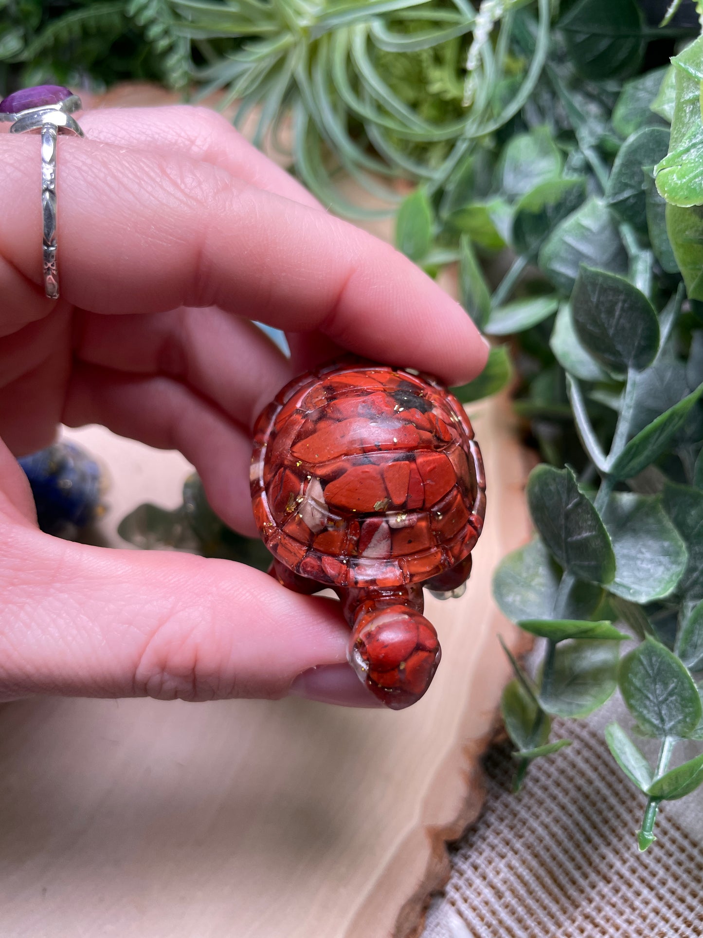 Resin Turtles with Crystal Chips