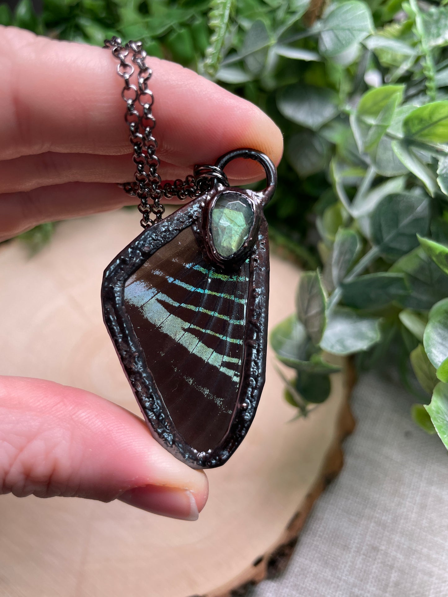 Labradorite Butterfly Wing Necklace