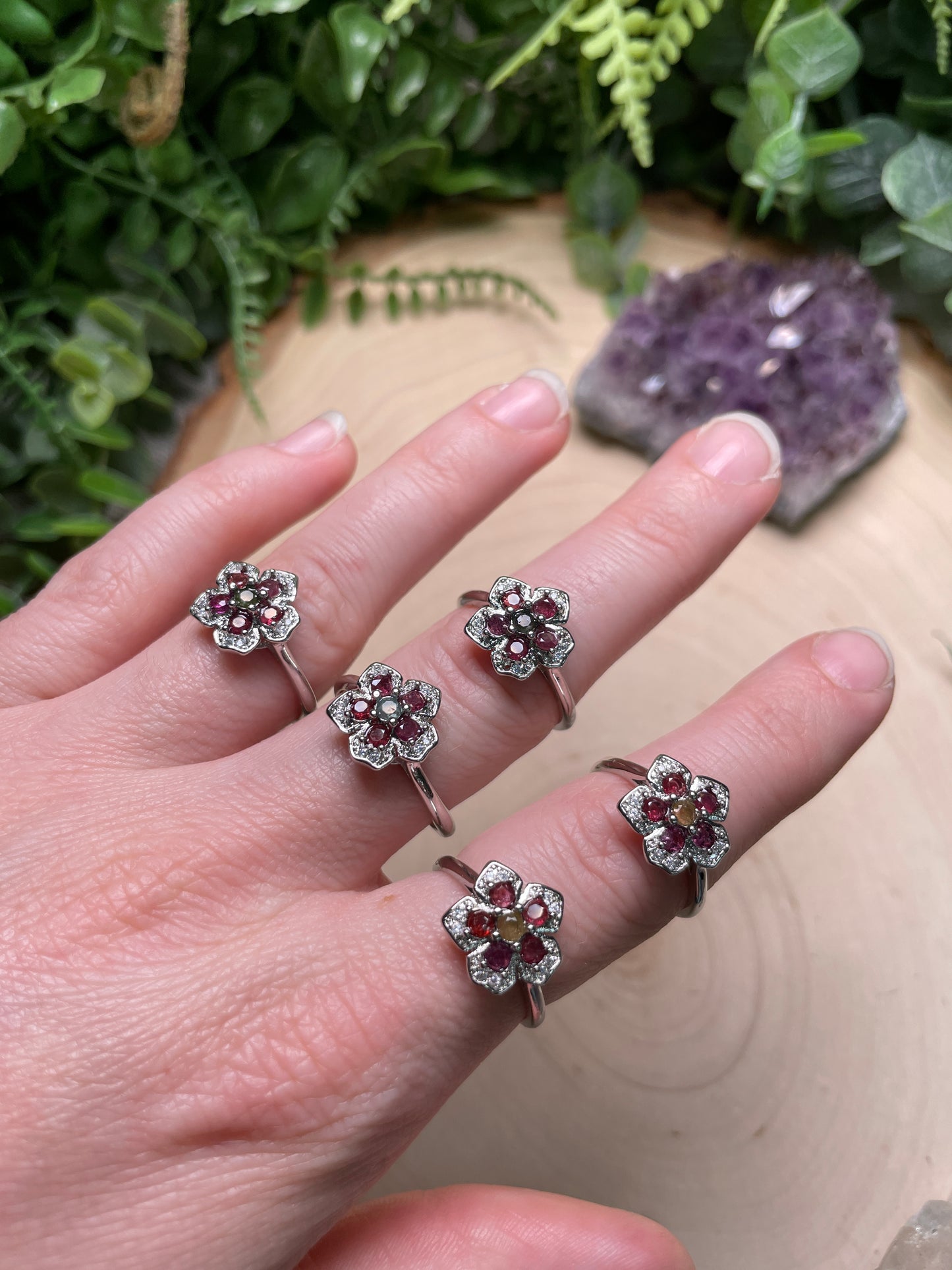 Garnet Adjustable Ring