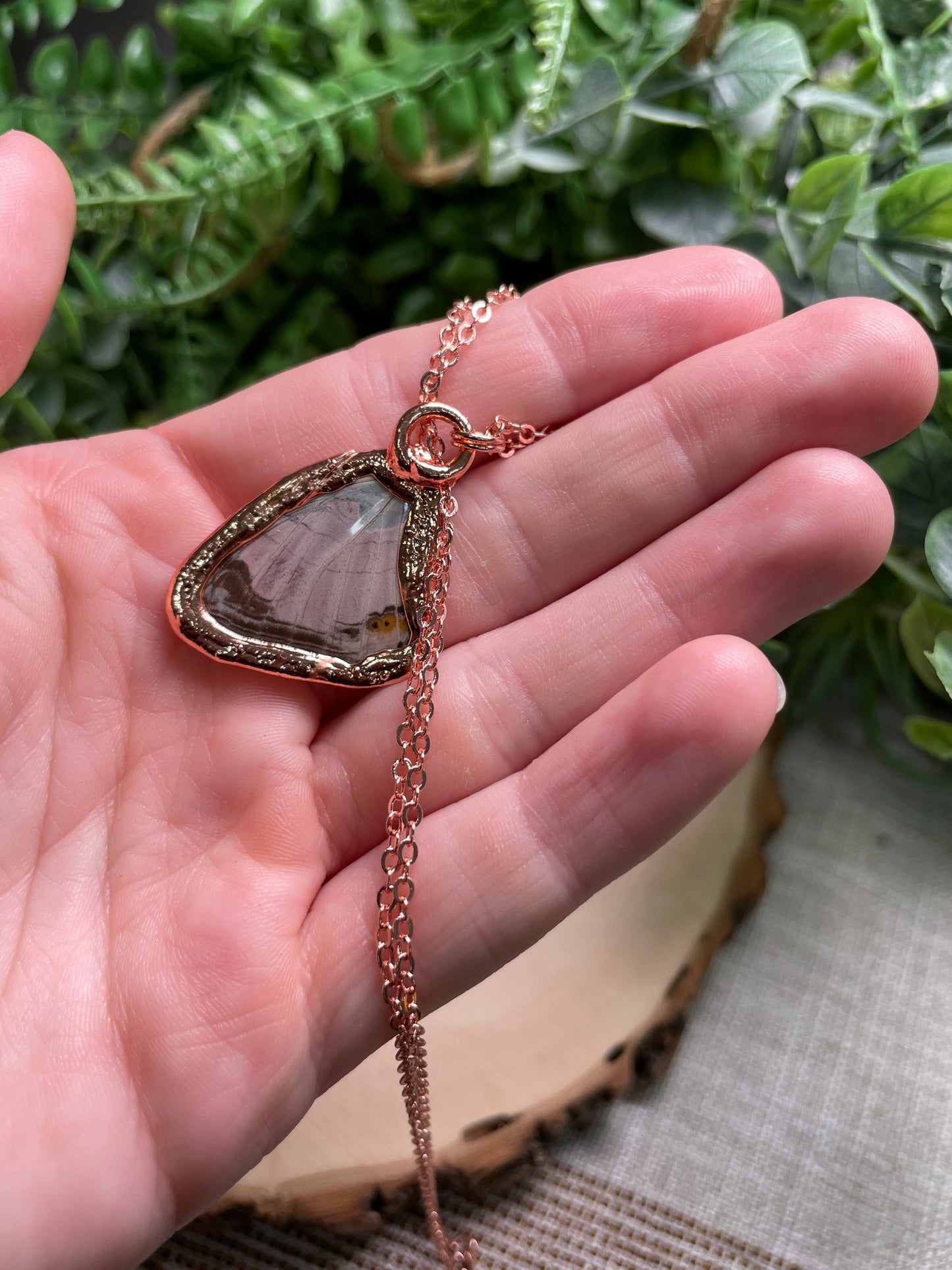 Tigers Eye Butterfly Wing Necklace