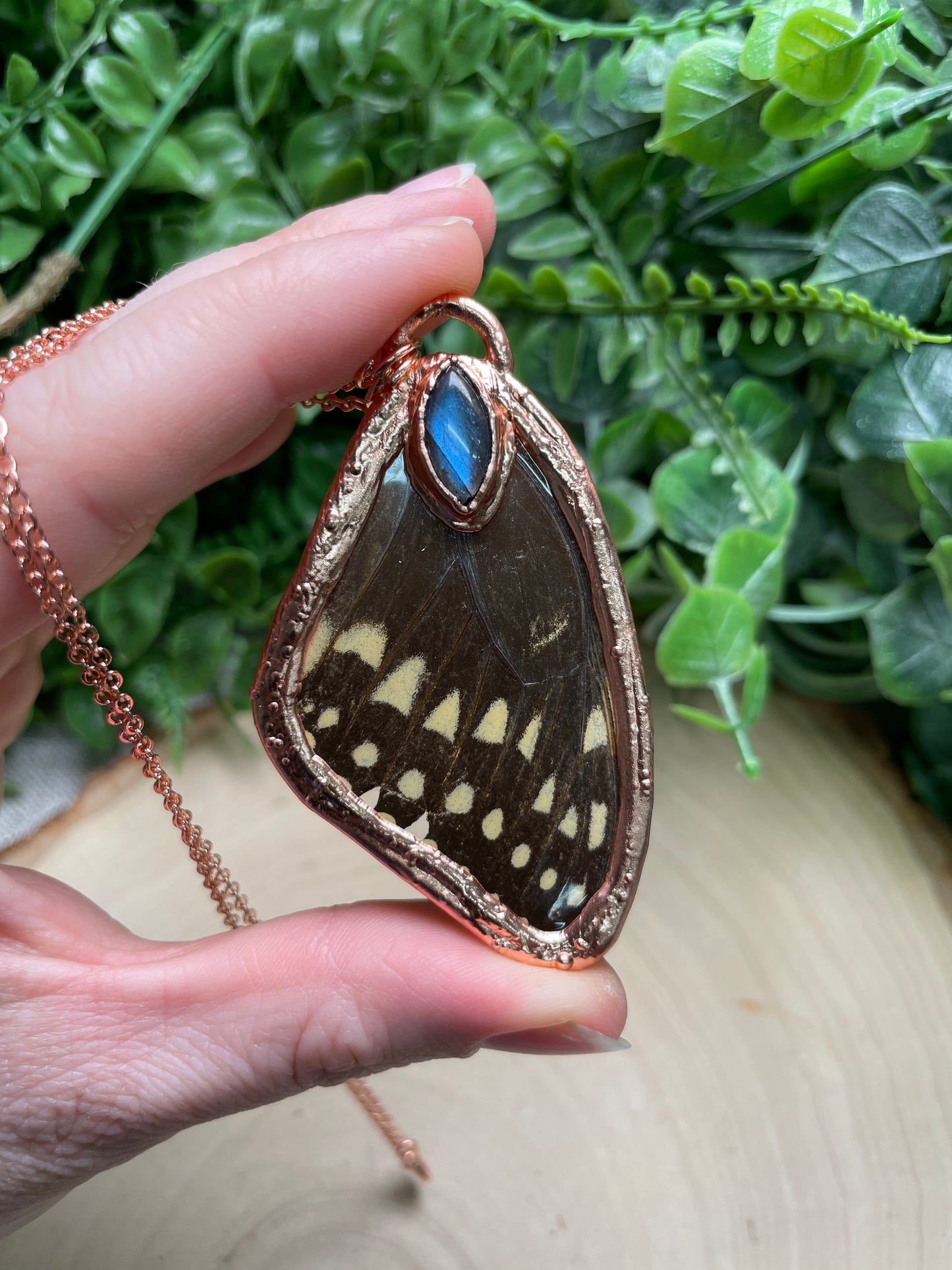 Labradorite Butterfly Wing Necklace