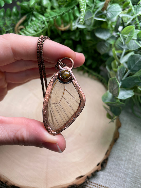 Tigers Eye Butterfly Wing Necklace