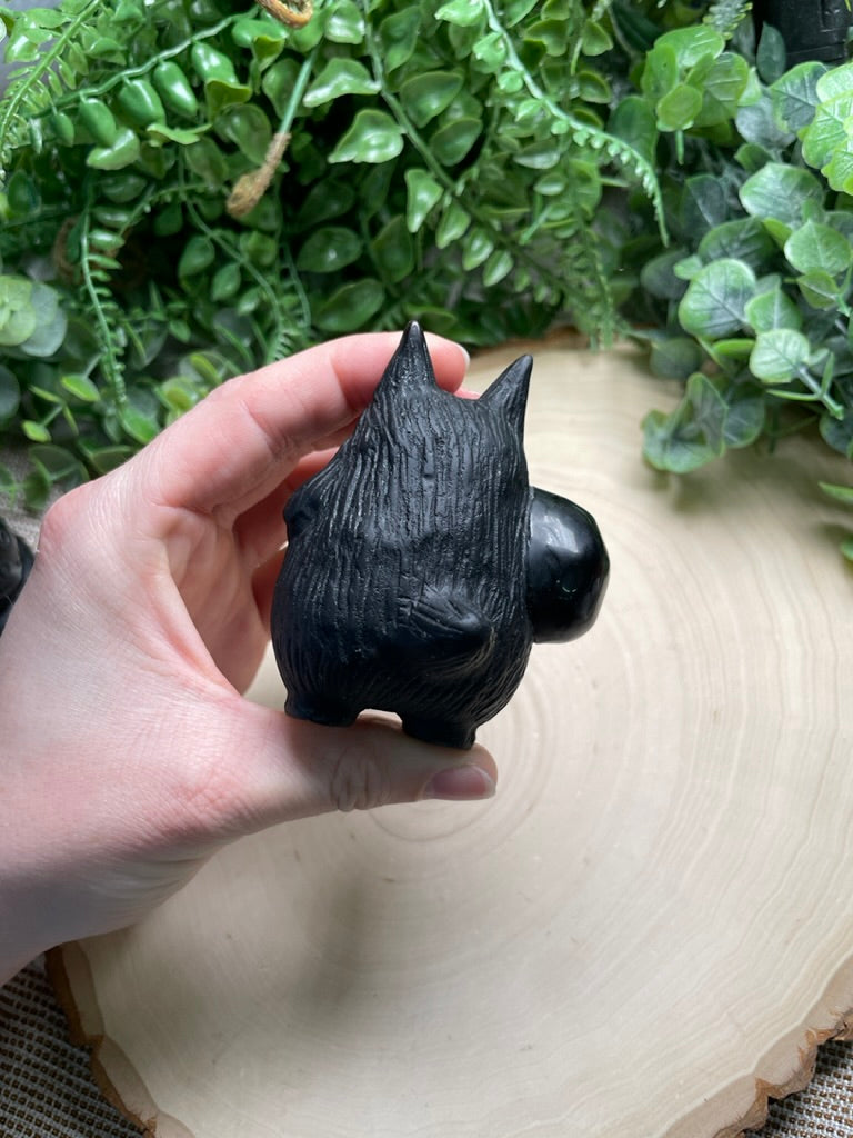 Obsidian Totoro with Broken Ear