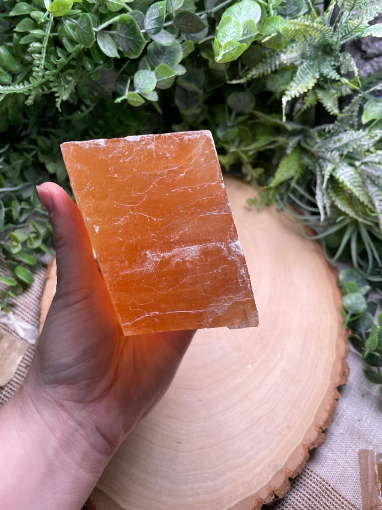 Honey Calcite Cube