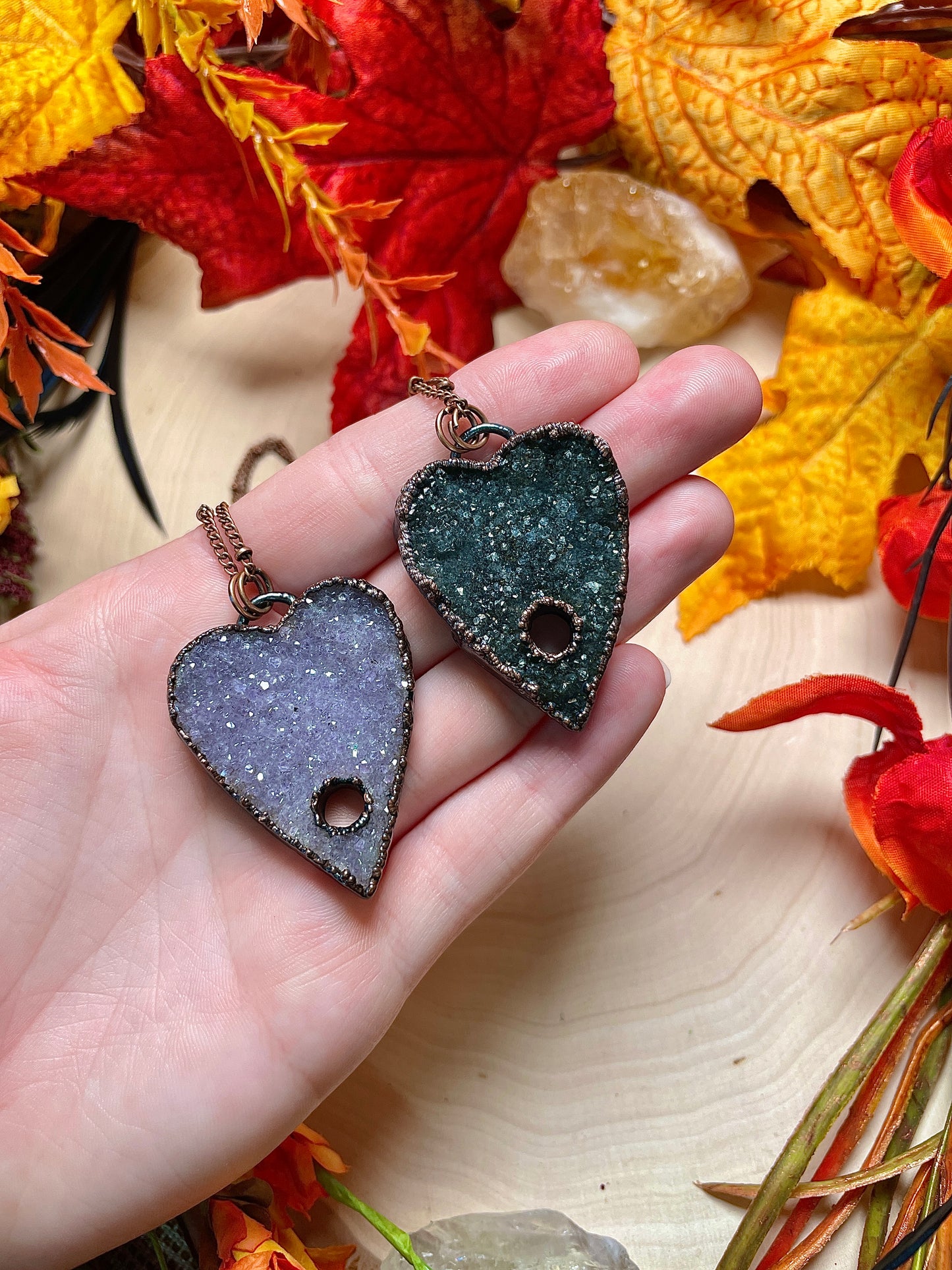 Druzy Amethyst Planchette Necklace