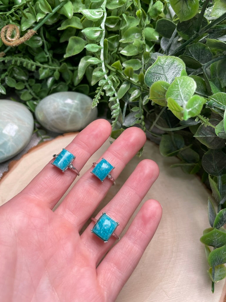 Blue Apatite Adjustable Ring