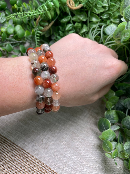 Garden Quartz 8mm Beaded Bracelet