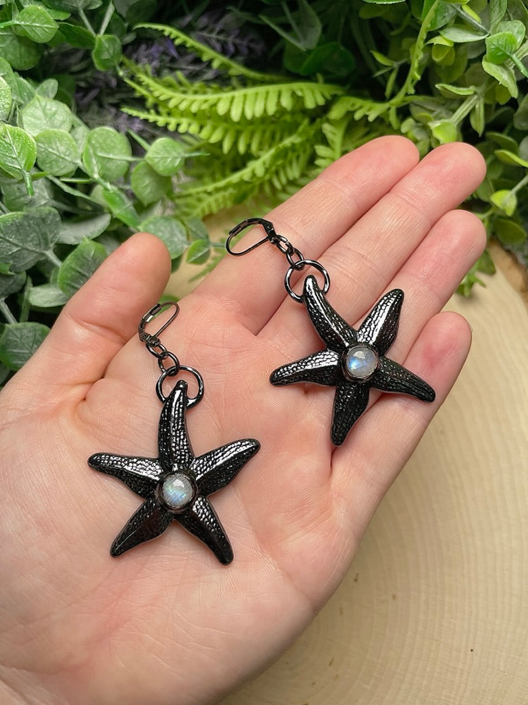 Moonstone Starfish Earrings
