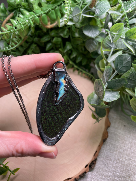 Labradorite Butterfly Wing Necklace