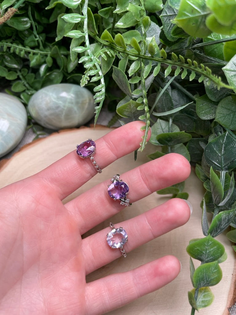 Amethyst Adjustable Ring